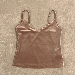 Cropped blush velvet top